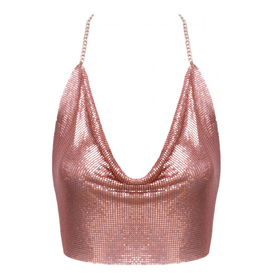 Top en métal doré rose - Cotelli Accessoires