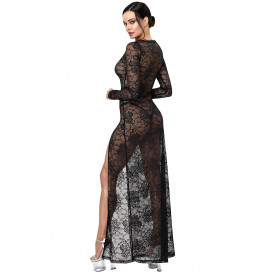 Robe longue One More Kiss F405 - Noir Handmade