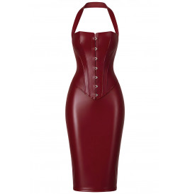 Robe mi-longue Dark Romance F396 - Noir Handmade