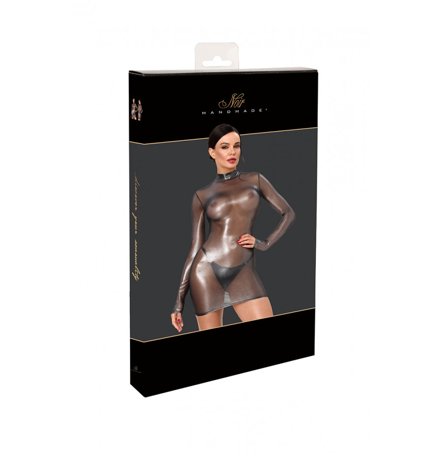 Mini robe manches longues Moondust F431 - Noir Handmade