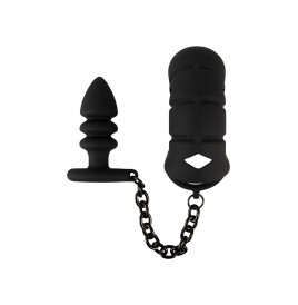 Cage à pénis avec plug anal - Black Velvets 