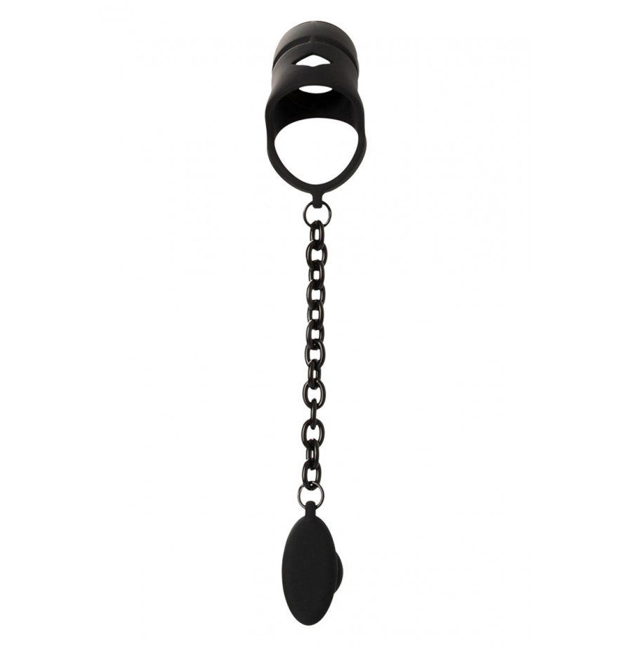 Cage à pénis avec plug anal - Black Velvets 